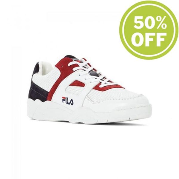 Fila Cedar Cb Low Men's Sneakers - White/Navy/Red,NZ 853-79652